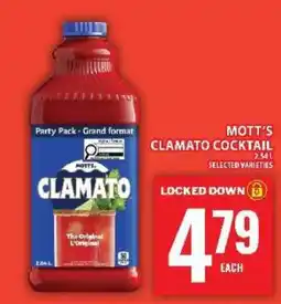 Food Basics MOTT’S CLAMATO COCKTAIL offer