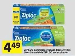 Co-op Ziploc Sandwich or Snack Bags offer