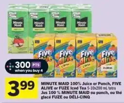 Co-op Minute Maid 100% Juice or Punch, Five Alive or FUZE Iced Tea offer