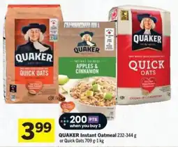 Co-op Quaker instant oatmeal offer