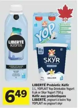 Co-op Liberté probiotic kéfir yoplait yop drinkable yogurt skyr yogurt offer