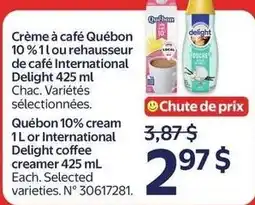 Walmart Quebec 10% cream or International Delight coffee creamer offer