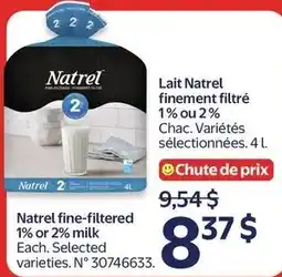 Walmart Natrel fine-filtered 1% or 2% milk offer