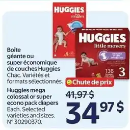 Walmart Huggies mega colossal or super econo pack diapers offer