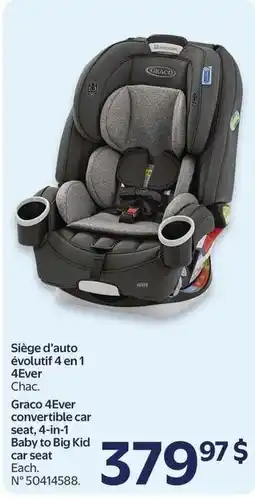 Walmart Graco 4Ever convertible car seat, 4-in-1 Baby to Big Kid car seat offer