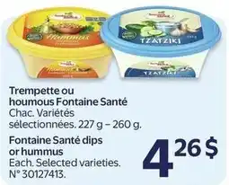 Walmart Fontaine Santé dips or hummus offer