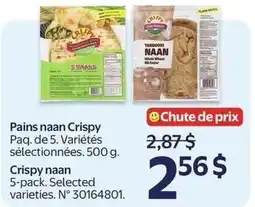Walmart Crispy naan 5-pack. Selected varieties offer