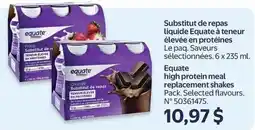 Walmart Equate high protein meal replacement shakes offer