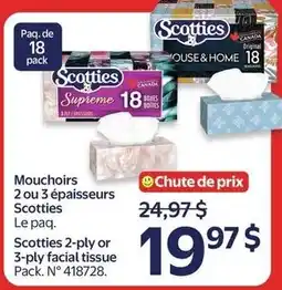 Walmart Scotties 2-ply or 3-ply facial tissue offer