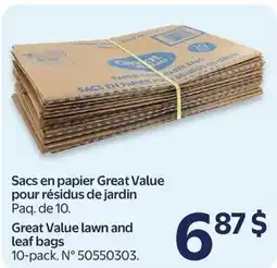Walmart Great Value lawn and leaf bags offer