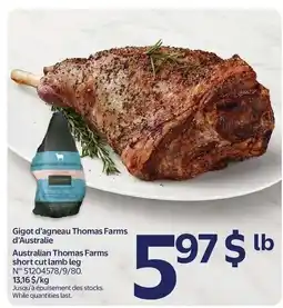 Walmart Australian Thomas Farms short cut lamb leg offer
