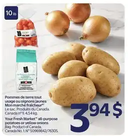 Walmart Your Fresh Market all-purpose potatoes or yellow onions offer