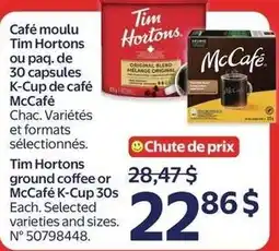Walmart Tim Hortons ground coffee or McCafe K-Cup 30s offer