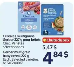 Walmart Gerber multigrain baby cereal 227 g offer