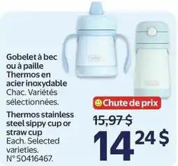Walmart Thermos stainless steel sippy cup or straw cup offer