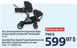 Walmart Evenflo Pivot Xpand Travel System w/Lite Max NXT rotational infant car seat offer
