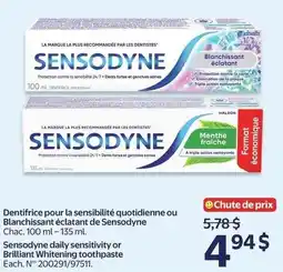 Walmart Sensodyne daily sensitivity or brilliant whitening toothpaste offer
