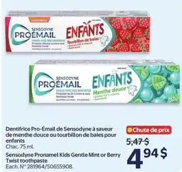 Walmart Sensodyne Pro-Email Kids Gentle Mint or Berry Twist toothpaste offer
