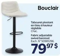 Walmart Bouclair fabric adjustable swivel barstool offer