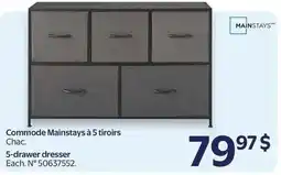 Walmart Mainstays 5-drawer dresser offer
