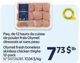 Walmart Olymel fresh boneless skinless chicken thighs offer