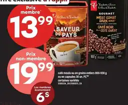 Maxi President's Choice café moulu ou en grains entiers offer