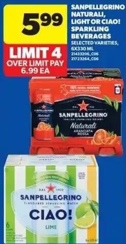 Real Canadian Superstore Sanpellegrino naturali, light or ciao! sparkling beverages offer