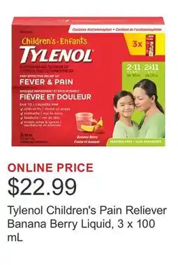 Costco Tylenol Children's Pain Reliever Banana Berry Liquid offer