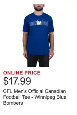 Costco CFL Men's Official Canadian Football Tee - Winnipeg Blue Bombers offer