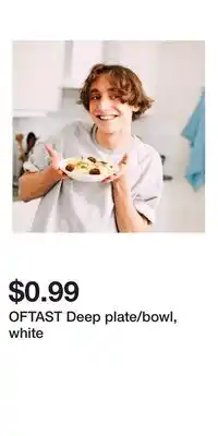 IKEA OFTAST Deep plate/bowl, white offer