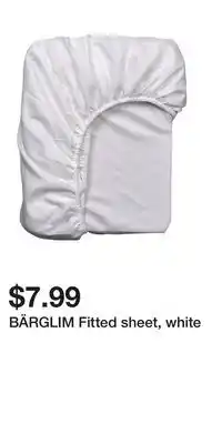 IKEA BÄRGLIM Fitted sheet, white offer