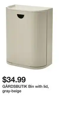 IKEA GÅRDSBUTIK Bin with lid, gray-beige offer
