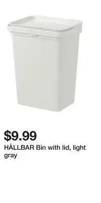 IKEA HÅLLBAR Bin with lid, light gray offer