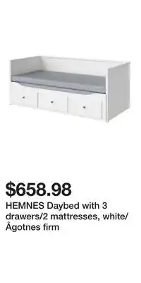 IKEA HEMNES Daybed with 3 drawers/2 mattresses, white/Ågotnes firm offer