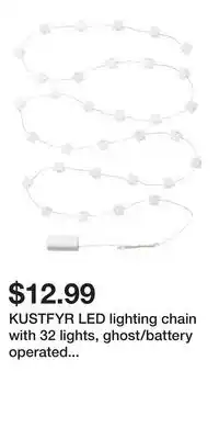 IKEA KUSTFYR LED lighting chain with 32 lights, ghost/battery operated white offer