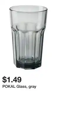 IKEA POKAL Glass, gray offer