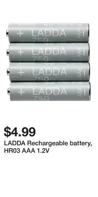 IKEA LADDA Rechargeable battery, HR03 AAA 1.2V offer