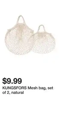 IKEA KUNGSFORS Mesh bag, set of 2, natural offer