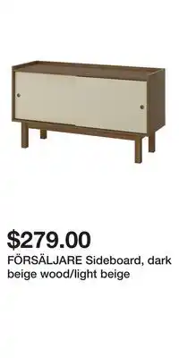 IKEA FÖRSÄLJARE Sideboard, dark beige wood/light beige offer