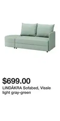 IKEA LINDÅKRA Sofabed, Vissle light gray-green offer