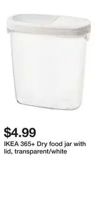 IKEA IKEA 365+ Dry food jar with lid, transparent/white offer