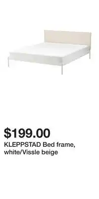 IKEA KLEPPSTAD Bed frame, white/Vissle beige offer