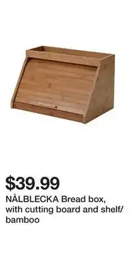 IKEA NÅLBLECKA Bread box, with cutting board and shelf/bamboo offer