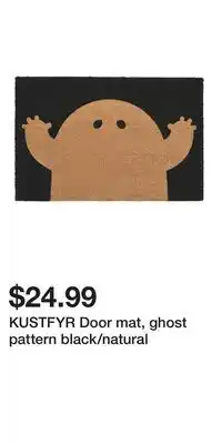 IKEA KUSTFYR Door mat, ghost pattern black/natural offer
