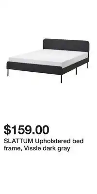 IKEA SLATTUM Upholstered bed frame, Vissle dark gray offer
