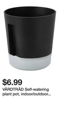IKEA VÅRDTRÄD Self-watering plant pot, indoor/outdoor transparent/anthracite offer