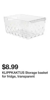 IKEA KLIPPKAKTUS Storage basket for fridge, transparent offer