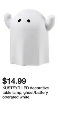IKEA KUSTFYR LED decorative table lamp, ghost/battery operated white offer