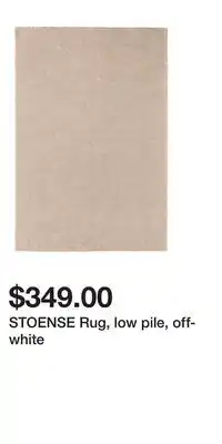 IKEA STOENSE Rug, low pile, off-white offer