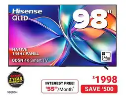 Visions Electronics Hisense QLED 98 98QD5N 4K Smart TV offer